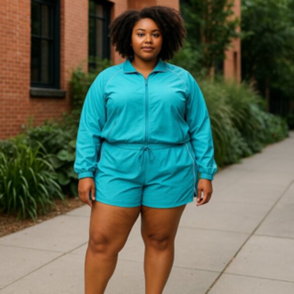 Avia Women’s Activewear Set Jacket + Running Shorts Green Size 3X NWT - Picture 1 of 12